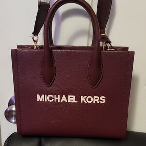 Michael Kors Burgundy Tote Bag